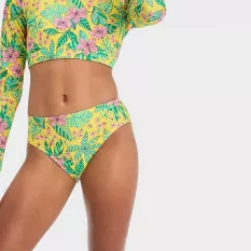Girls' Tropics Utopia Floral Printed Rash Guard Bottom Only Large 10/11